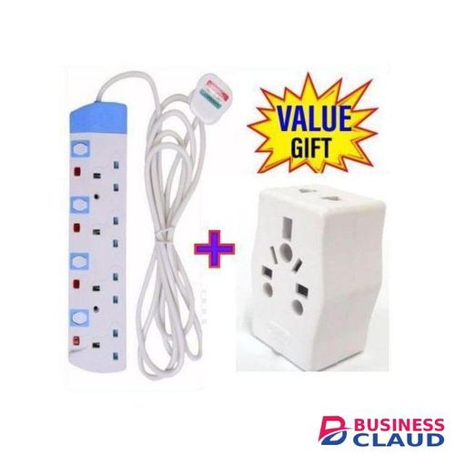 Powermax Power King HOME BEST 4 WAY POWER EXTENSION WITH LONG CABLE+FREE UNIVERSAL PLUG ADAPTER