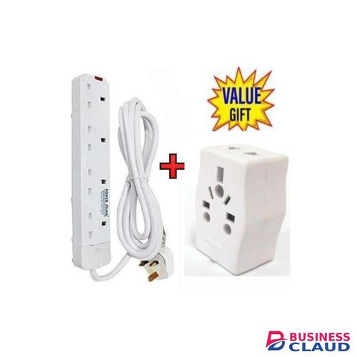 Powermax Power King HOME BEST 4 WAY POWER EXTENSION WITH LONG CABLE+FREE TRAVEL ADAPTER