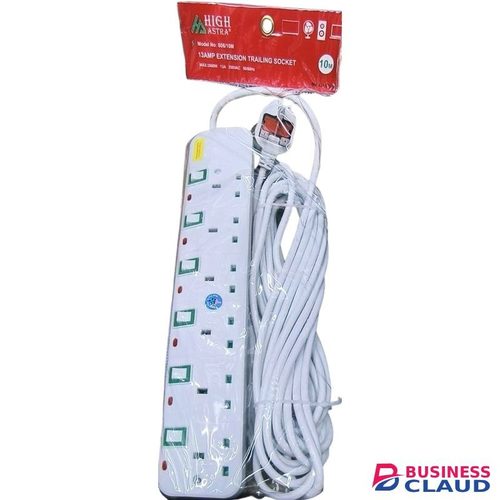 6-Way 13AMP Extension Trailing Socket 10M Cable High-Quality Power Solution