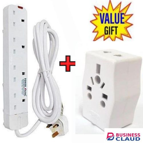 Power King HOME BEST 4 WAY POWER EXTENSION WITH LONG CABLE+FREE TRAVEL ADAPTER