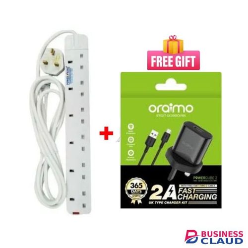 Power King 6 Way Power Extension+ Oraimo Android Charger