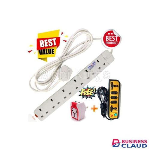Power King 6 Way Extension Power Cable AND 2 FREE Gifts