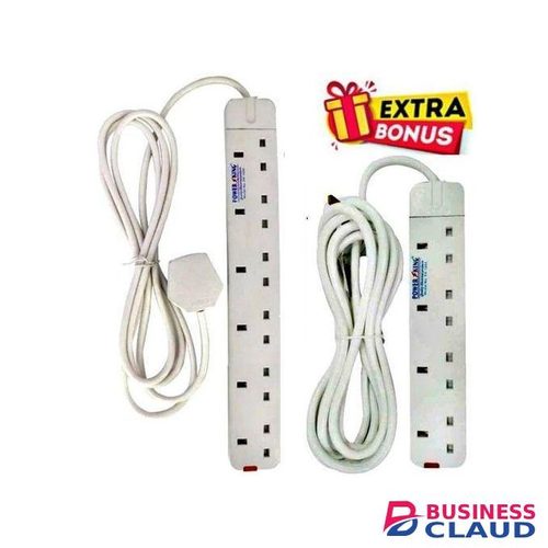 Powermax Power King 6 Way Power Extension With 3M Cable + BONUS 4 Four Way Power Extension Socket