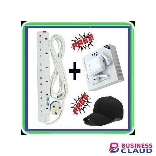 Powermax Power King King power extension // 6 Way Extension + FREE Cap And Earbuds i12TWS