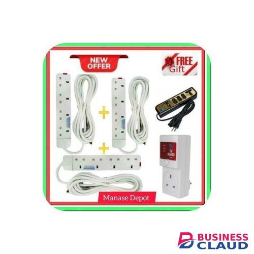 Powermax Power King 3 PIECES 4WAY POWER EXTENSION + FREE TV GUARD +FREE 5 WAY EXTENSION