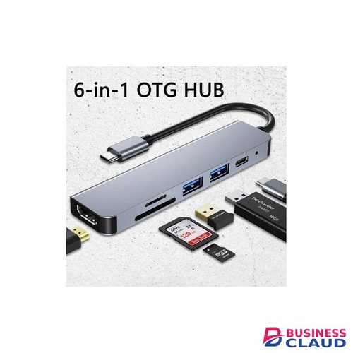USB-C Hub, 6-in-1 USB-C Multiport Adapter with HDMI, 100W PD Power Delivery, SD/TF Card Reader, USB 3.0 and USB 2.0 Ports, USB-C Extension Cable Compatible with Portable Type-C Ports