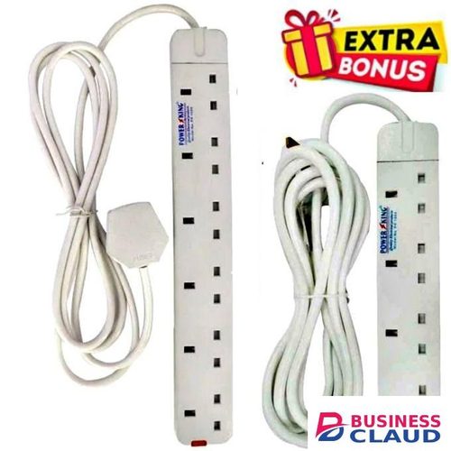 Power King Way Power Extension With 3M Cable + BONUS 4 Four Way Power Extension Socket