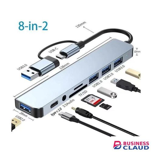 USB C hub Type C splitter Thunderbolt 3 extension portable computer adapter