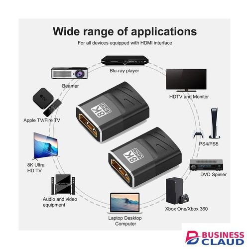 8K HDMI coupler HDMI 2.1 extension adapter female to female gold plated