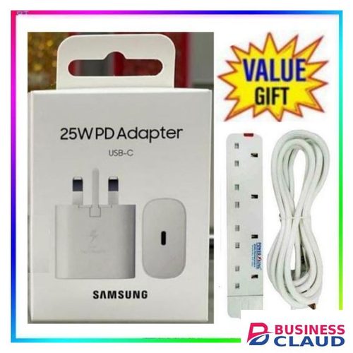 Samsung 25W type C to C Charger Adapter for Galaxy A15,A25,A05S With type C Output +4Way Power Extension
