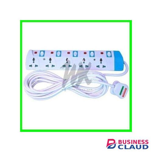 Powermax Power King 5 Way Power Extension Cable-White