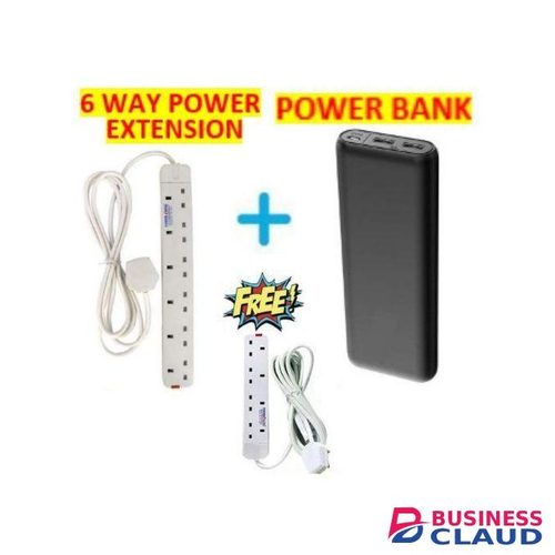 Powermax Power King 6 Way Power Extension + Powerbank + GIFT