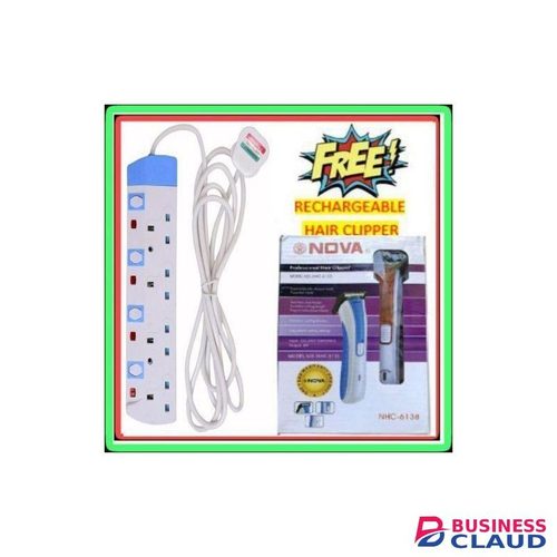 Powermax Power King 4 Way Power Extension + Free Gift Rechargeable Hair Clipper/ Trimmer/ Shaver