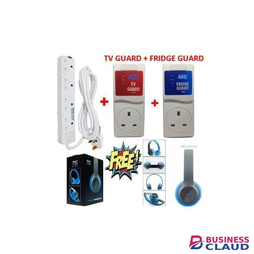Powermax Power King 4 Way Power Extension + TV GUARD + FRIDGE GUARD