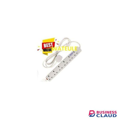 Powermax Power King 6 Way Power Extension Sockets 3M Cable - White