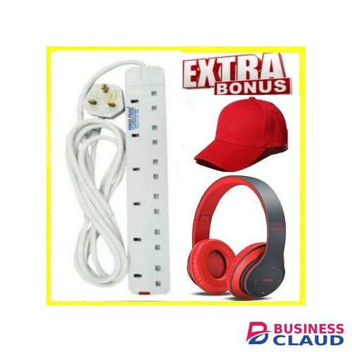 Power King 6 Way Power Extension 3M + Hearphones + Cap