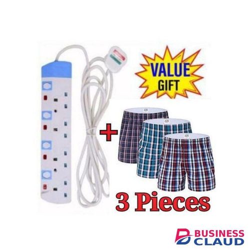 Powermax Power King HOME BEST 4 WAY POWER EXTENSION WITH LONG CABLE+FREE 3 in1 boxers