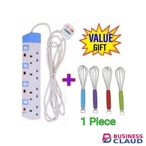 Powermax Power King HOME BEST 4 WAY POWER EXTENSION WITH LONG CABLE+FREE Mixing Whisker
