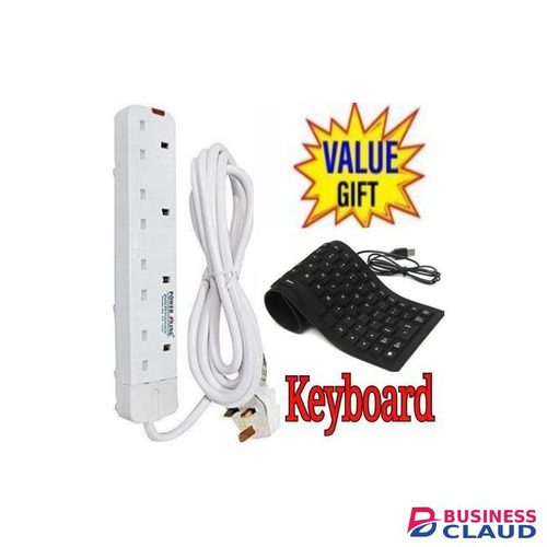 Powermax Power King HOME BEST 4 WAY POWER EXTENSION WITH LONG CABLE+FREE FLEXIBLE KEYBOARD