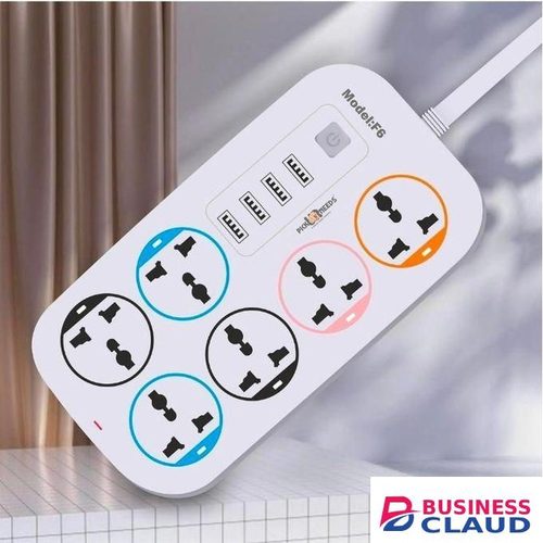 6 Way Slots Power Extension With 4 USB Ports