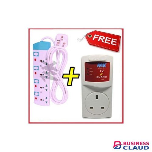 Power King Best Heavy Duty Quality 4 Way Power Extension + Free Tv Guard