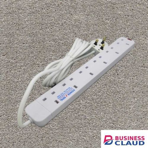 Power King Enhanced Quality Strong Quality 6 Way Electrical Power Extension- White