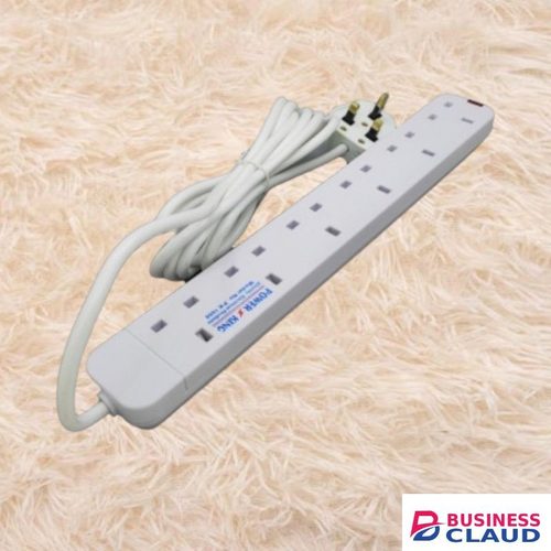 Power King Maintenance-Free 1 Year Warranty 6 Way Electrical Power Extension- White