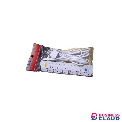 Jsb 6-Way PORT Socket Power Extension Cable 5m White