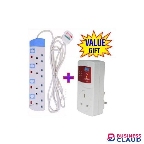 Power King HOME BEST 4 WAY POWER EXTENSION WITH LONG CABLE+FREE TV GUARD