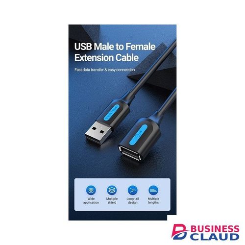 Vention USB 2.0 A Male to A Female Extension Cable 1.5M black PVC Type
