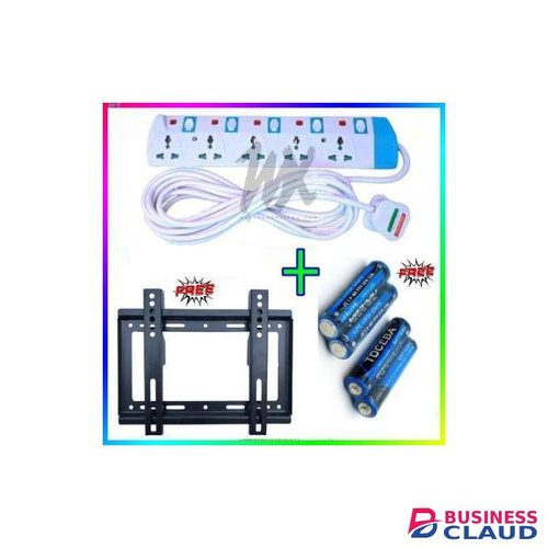 Powermax Power King 5 Way Extension + Free 14" To 43" TV Wall Mounting Bracket & Bonus