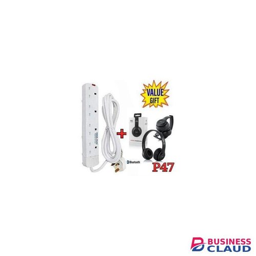Power King HOME BEST 4 WAY POWER EXTENSION WITH LONG CABLE+PRO EARPODS