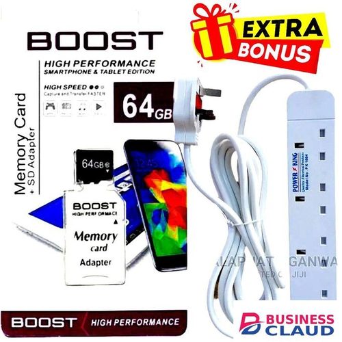 Boost 64 GB Micro SDHC Memory card // Power King Extension Cable