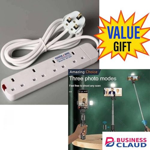Power King Good Power extension for home devices // Commercial & Home Best 4 Way Power Extension With Long Cable // Power extenson - White + TRIPOD STAND