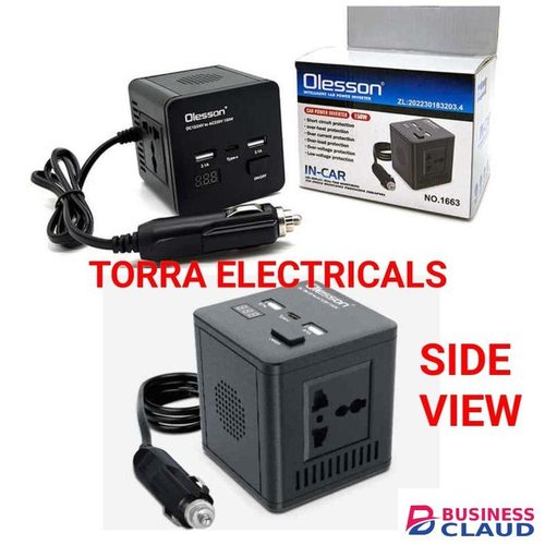 Car Power Inverter 150 Watts DC 12V To AC 220V Converter Outlets 2 USB Universal Socket Power Adapter Inverter With LED Digital Display Extension Cable With USB