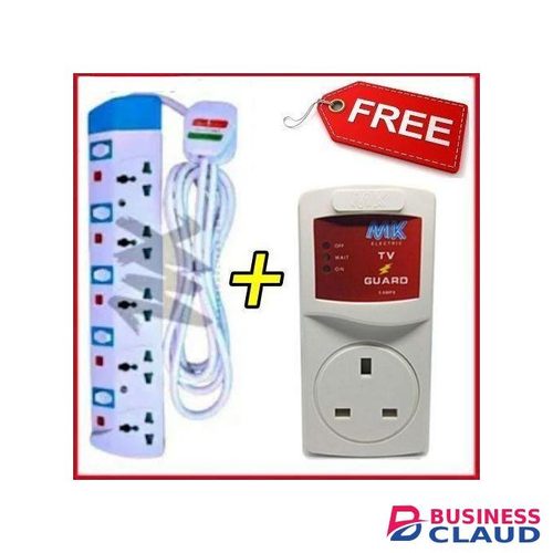 Powermax Power King 5 Way Heavy Duty Extension Universal Ports-Travel/Office/Home/kinyozi/Saloon + Free Tv Guard