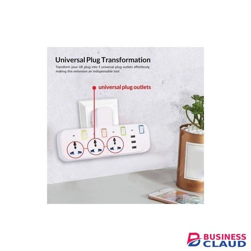 3-Plug Smart Power Strip (UK Standard)/Household Extension Socket Plug Adapter With 3 USB Sockets