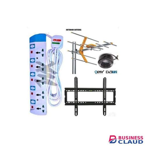 Powermax Power King 5 Way Extension +Gift Flat In 32,26"-63" TV Bracket +Aerial