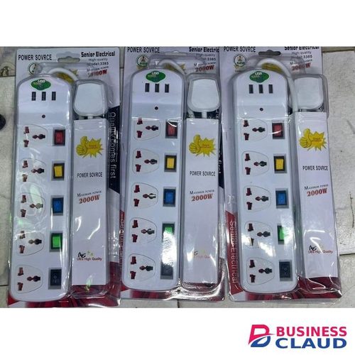 5 way extension with 3 USB charging ports and it's 3 meters long with a maximum power of 2000W
