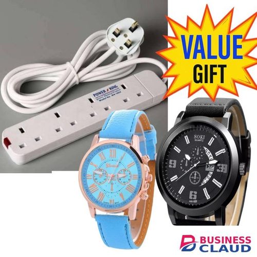 Power King Good power extension for home use // Commercial & Home Best 4 Way Power Extension With Long Cable // Power extenson+ 2 luxury Watches for couples