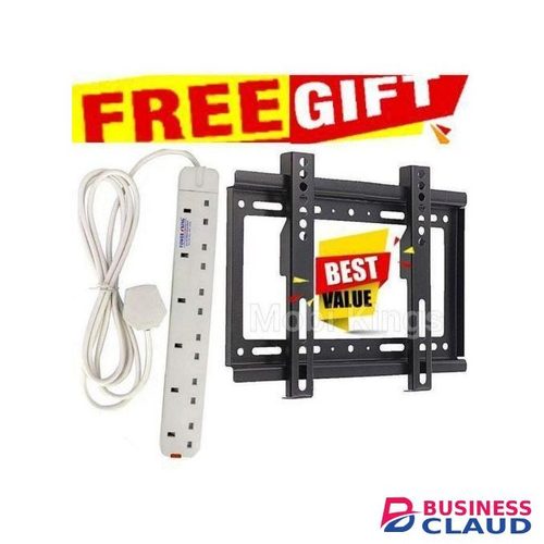 Power King Electronic 6 Way Multifunctional Plug Extension // EXTENTION 6WAY With Long Cable + GIFT TV HOLDER WALL MOUNT BRACKET FOR 15 INCH, 24INCH, 32 INCH & 43 INCH Smart Android Frameless TV & DIGITAL TV
