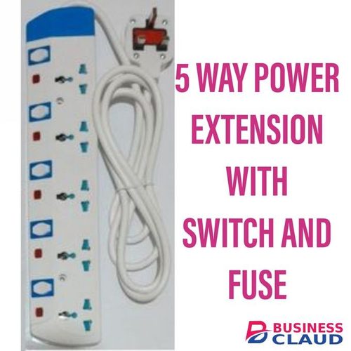 Power King 5 WAY GANG POWER EXTENSION SOCKET WITH SWITCH & FUSE AT THE PLUG // power extension for home and business use