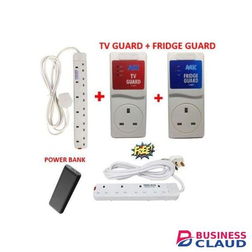 Power King 6 Way Power Extension + TV GUARD + FRIDGE GUARD