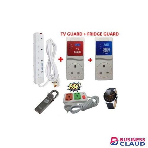 Power King FourWay Power Extension + TV GUARD + FRIDGE GUARD