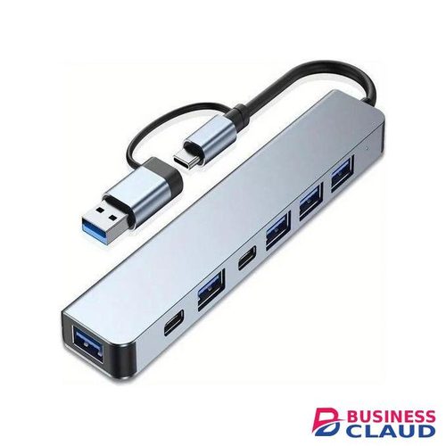 Type-C To USB 3.0 Hub 7-in-1 Docking Station With USB 3.0/USB2.0 Ports/5W PD/USB-C Ports Multi-Hub Docking Station Splitter Laptop PC Cell Phone Extension