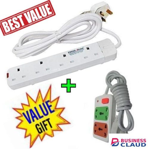 Power King HOME BEST 4WAY POWER EXTENSION WITH LONG CABLE +FREE POWER EXTENSION