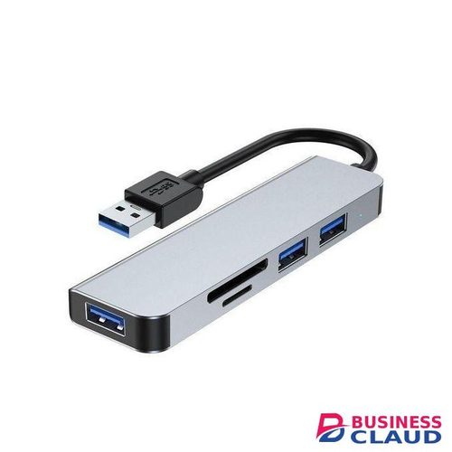 2103U 5-in-1 USB Hub Adapter Multi-port USB Docking Station with USB3.0+USB2.0*2+SD/TF Card Readers Extension Hub for Laptops Desktops Smartphones with USB Port