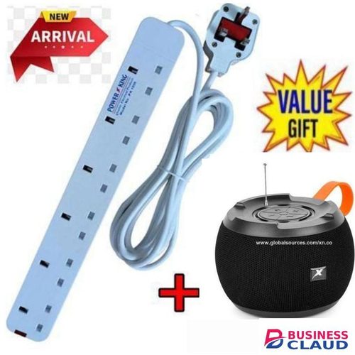 Power King 6 Way Power Extension // Power Extension Socket LONG Cable + C15 BT Speaker