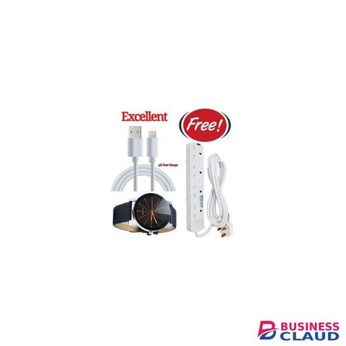 EXCELLENT Smart Phone Charger Data Cable For IPhone/iPad/iPod + Free 4 Way Power Extension Cable & Watch