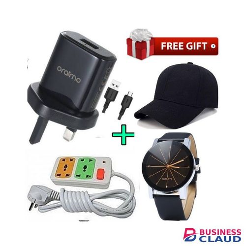 Oraimo ANDROID Charger, Faster Charging+Cap+Watch+2Way Extension